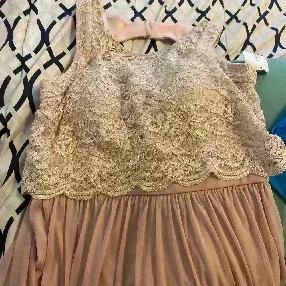 David’s bridal‎ bridesmaid dress size 12 champagne color new with tags